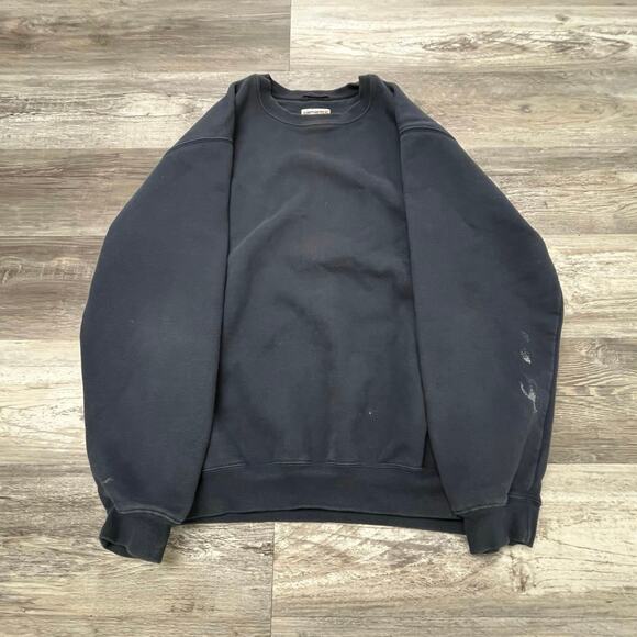 Carhartt Navy Blue Mens XL Fleece Crew Neck Kangaroo Work Sweatshirt Workwear - Picture 1 of 8